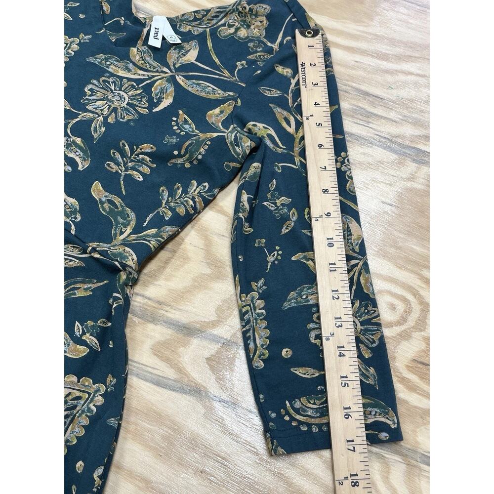 Pact Women's Teal Floral Midi Dress with Cream Print - Picture 12 of 12